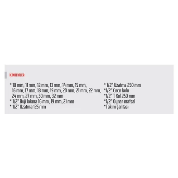 Rico 006-Rc1126 1/2" 6 Köşe 25 Parça Lokma Takımı - Görsel 5