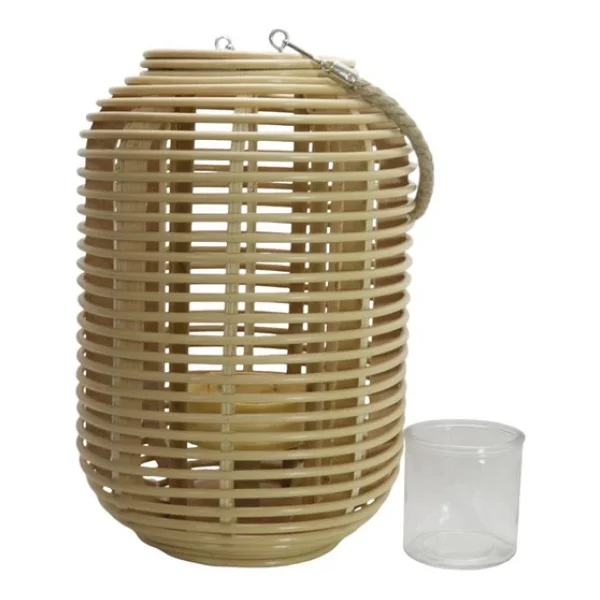 T.Concept Dekoratif Halatlı Rattan Cam Hazneli Mumluk Küçük - Görsel 4