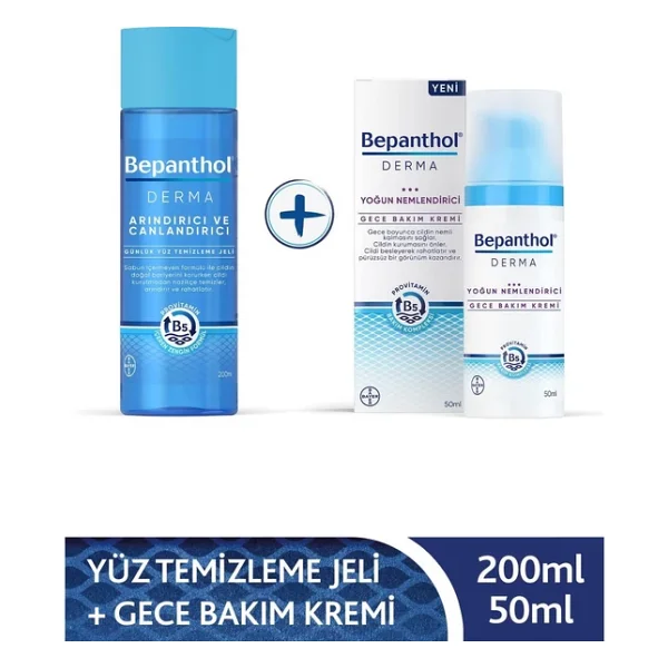 Bepanthol Derma Gece Kremi 50 Ml + Arındırıcı & Canlandırıcı Yüz Temizleme Jeli 200 Ml - Görsel 3