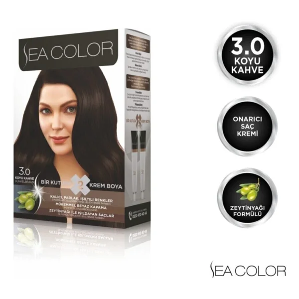 Sea Color 3.0 Koyu Kahve Saç Boyası - Görsel 6