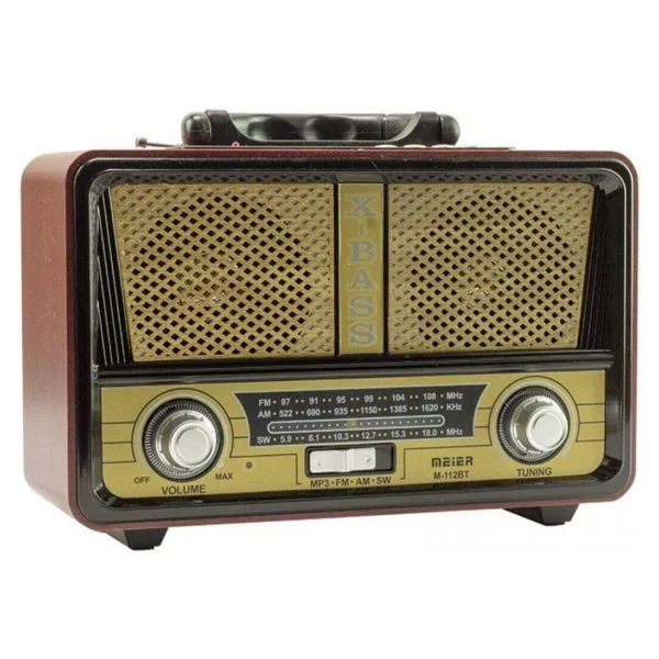 Meier M-112bt Şarjlı USB Sd Mp3 Destekli Bluetooth Nostaljik Radyo - Görsel 4