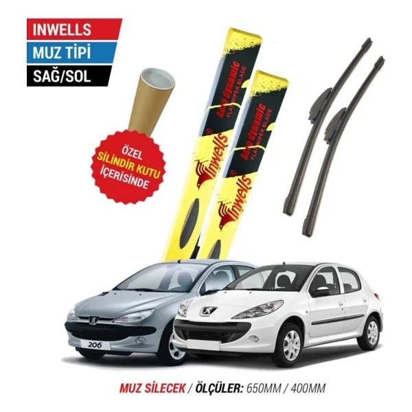 Peugeot 206 / 206+ İnwells Muz Silecek Takımı 2000-2014 - Görsel 5