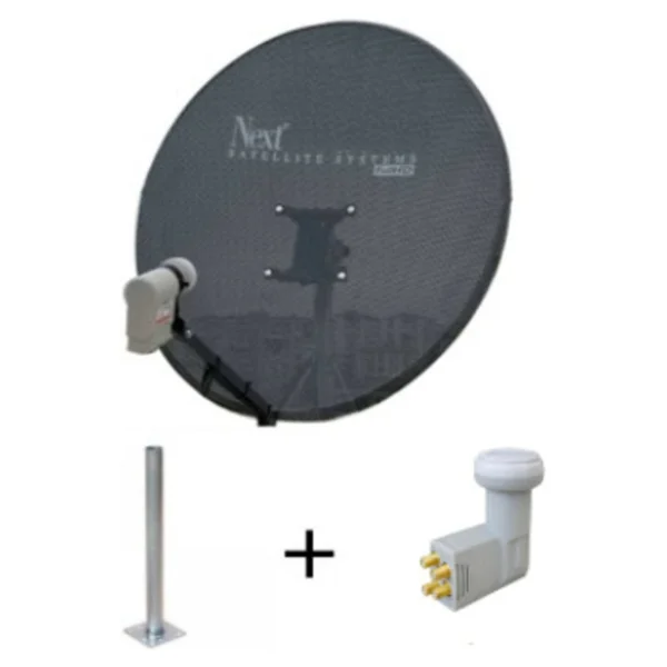 Next 80 Cm Delikli 0,6 Mm. Gri Renk Ofset Çanak Anten +... 4'lü Lnb...+ 45 Cm Montaj Borusu - Görsel 4