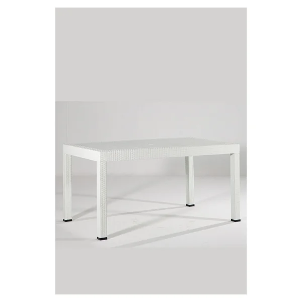 Sandalie Rattan 90x150 Camsız Beyaz Masa - Bahçe&Balkon&Teras - Görsel 5