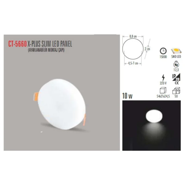 Cata Ct-5660 10 W Beyaz Işık LED Armatür - Görsel 7