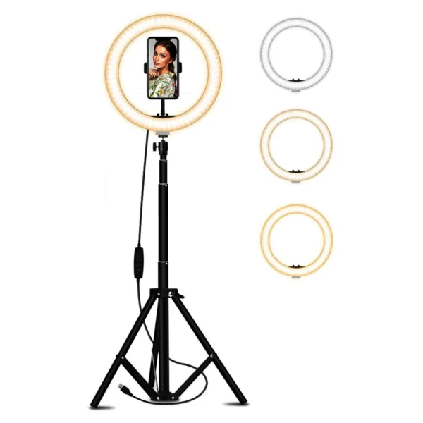 Coverzone Youtuber LED Işıklı Halka 13 İnch Selfie/Yayıncı/Makyaj Işığı 210 Cm Tripod - Görsel 9