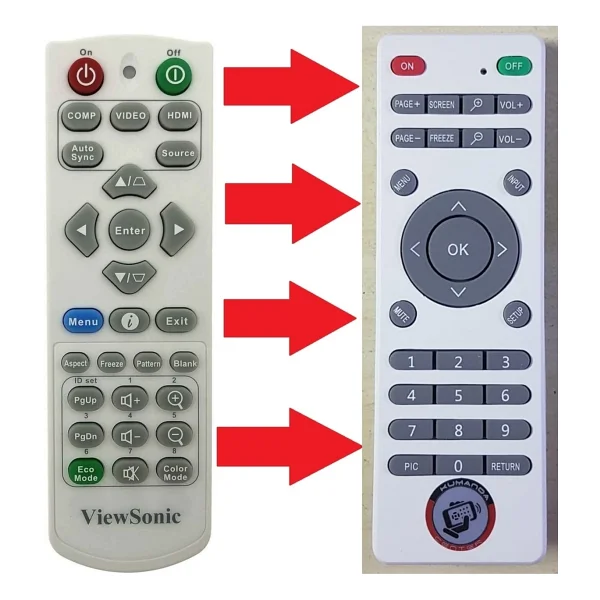 Viewsonic Q-3101 / A0001005pa500 Pa503 Pg700 Ps500 Ps501 Vs16907 Vs16909 Projeksiyon Kumandası - Görsel 3