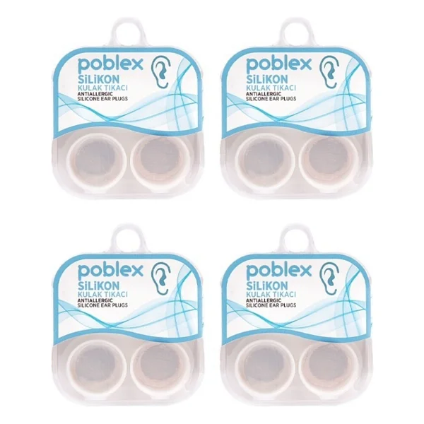 Poblex Silikon Kulak Tıkacı 4 Lü -4 Kutu - Görsel 3