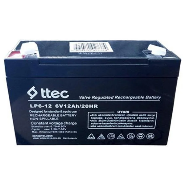 Ttec 6v 12ah Bakımsız Kuru Akü - Görsel 8