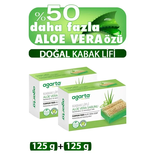 Agarta 2 Li Set Doğal Kabak Lifli El Yapımı Aloe Vera Sabunu 125 Gr - Görsel 8