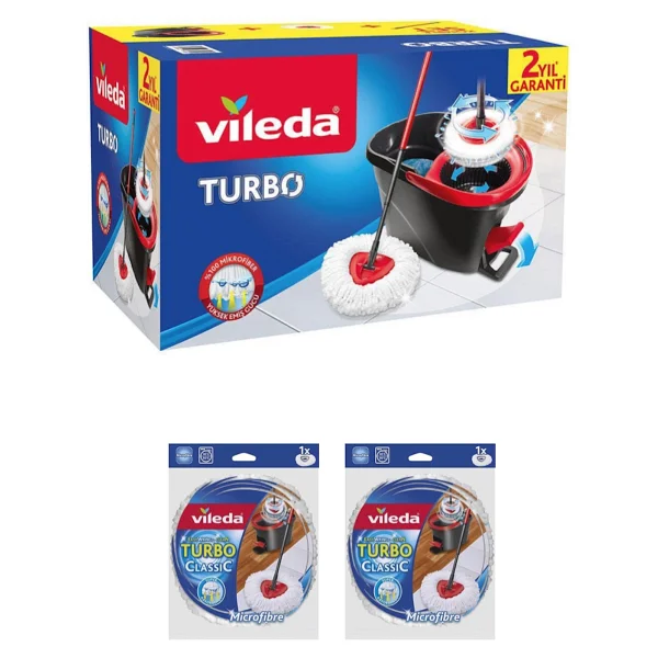 Vileda Turbo Pedallı Temizlik Sistemi + 2 Adet Yedek Paspas - Görsel 4