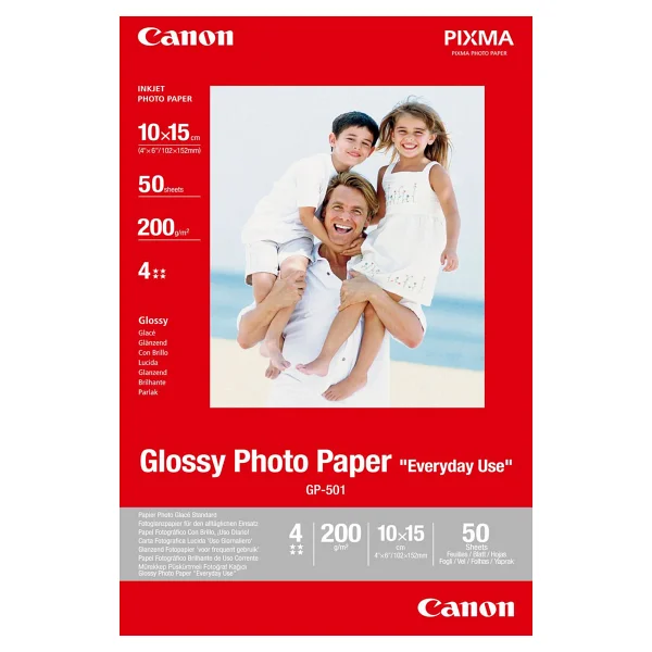 Canon Gp-501 Glossy Fotoğraf Kağıdı 50 Yaprak, 200gr, 10x15 - Görsel 3