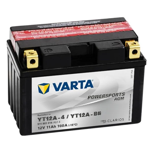 Varta Powersports Agm Yt12a-Bs 12 V 11 Ah 160 Cca Motosiklet Aküsü - Görsel 3