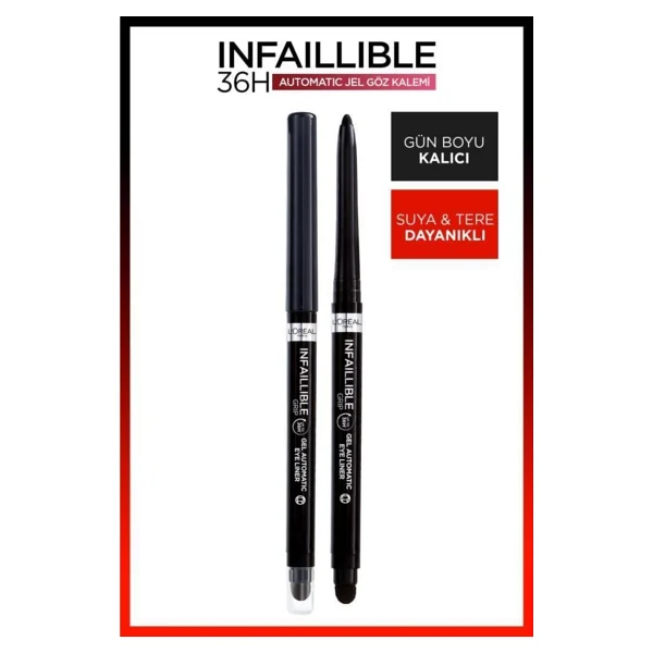 L'oreal Paris Infaillible Automatic Yoğun Siyah Jel Göz Kalemi - Görsel 6