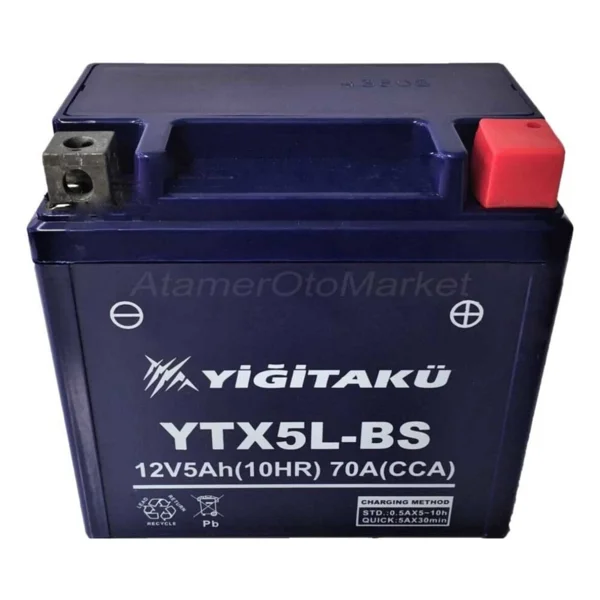 Yiğit Akü Ytx5l-Bs 12 V 5 Ah Motosiklet Aküsü - Görsel 5