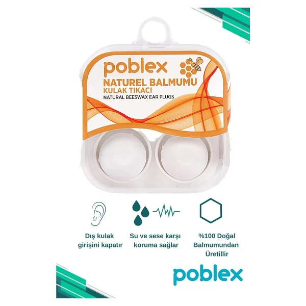 Poblex Naturel Balmumu 4'lü Kulak Tıkacı - Görsel 2