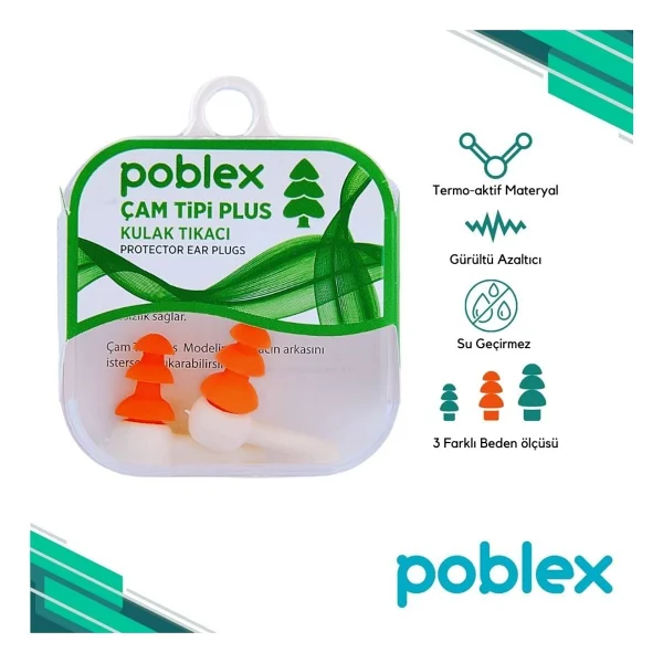 Poblex Çam Tipi Plus Orta Boy (M) Kulak Tıkacı - Görsel 5