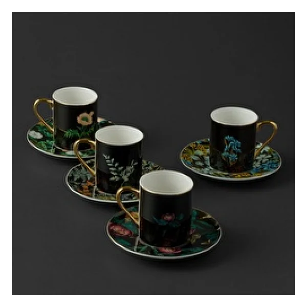 Jumbo Black Garden 4 Kişilik Kahve Fincan Takımı - Görsel 3