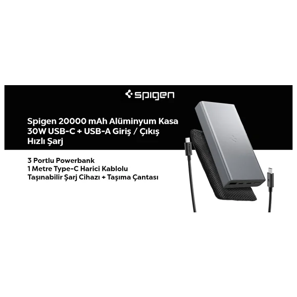 Spigen Ea3020 20000 mAh Hızlı Şarj Powerbank - Görsel 10
