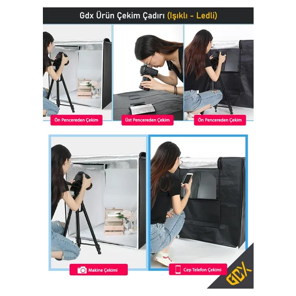 Gdx Pro Iı 40x40 Cm 3 LED Işıklı Ürün Çekim Çadırı - Görsel 6