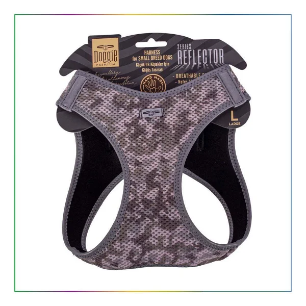 Doggie Havalı Dokuma Reflektör Serisi L 42-48 cm Küçük Irk Köpek Göğüs Tasması - Görsel 6