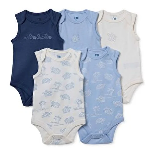 Mothercare Erkek Bebek 5li Body Hayvan Baskılı Çıtçıtlı Zarf Yaka Long Sleeve 3-6 Ay - Görsel 2