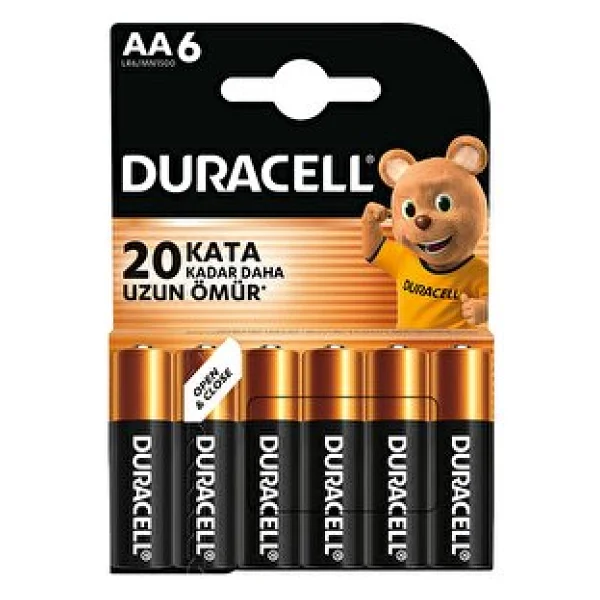 Duracell Lr6/Mn1500 6'lı Alkalin Aa Kalem Pil - Görsel 2