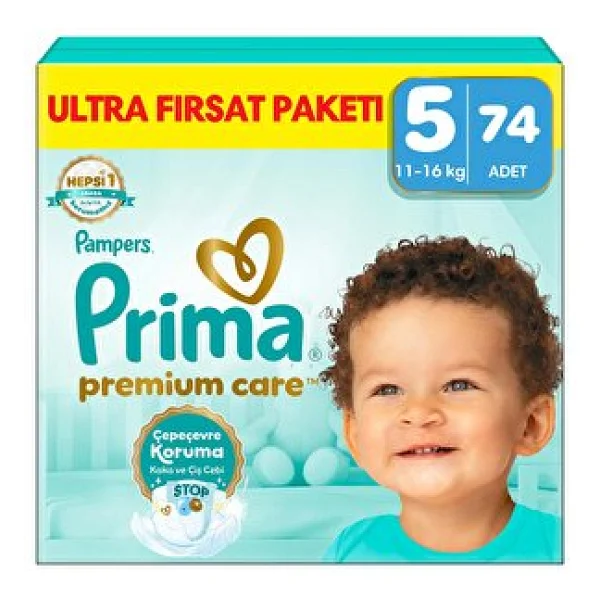 Prima Premium Care 5 Numara Junior 74'lü Bebek Bezi - Görsel 4
