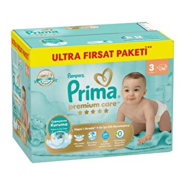 Prima Premium Care 3 Numara Midi 96'lı Bebek Bezi - Görsel 5