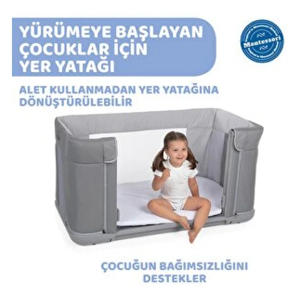 Chicco Next2me Forever Moon Grey Anne Yanı Beşik - Görsel 4