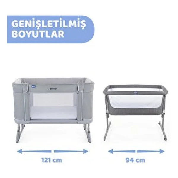 Chicco Next2me Forever Moon Grey Anne Yanı Beşik - Görsel 8
