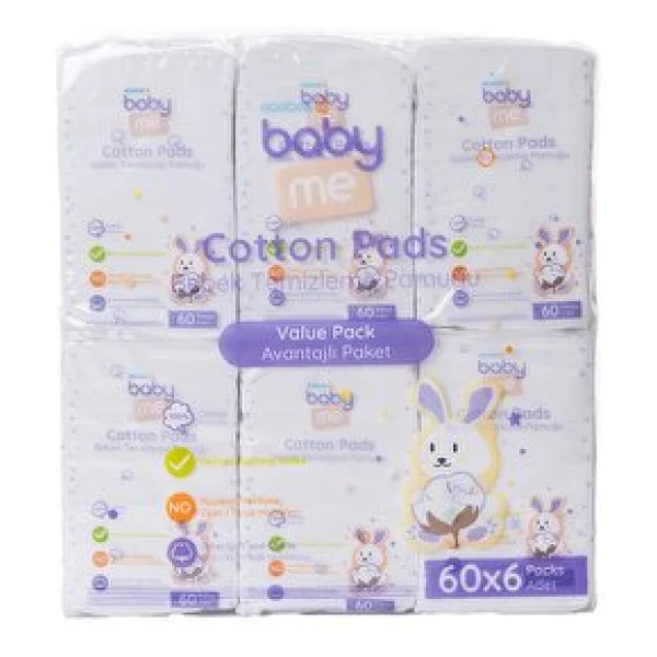 Baby&Me 60'lı 6 Paket Bebek Temizleme Pamuğu - Görsel 4