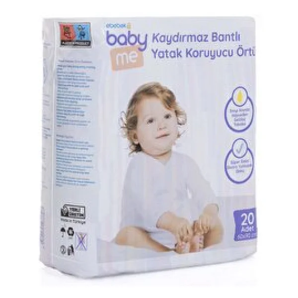 Baby&Me Kaydırmaz Bantlı 60x90 Cm 20'li Yatak Koruyucu Örtü - Görsel 2