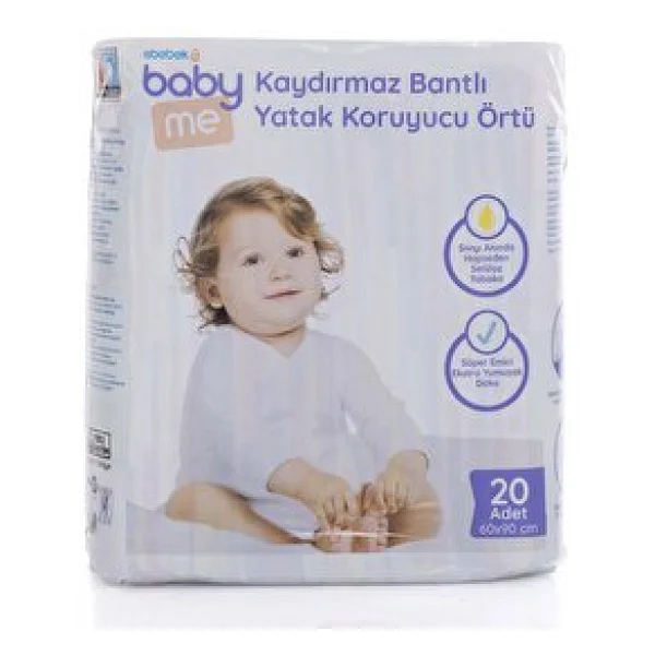Baby&Me Kaydırmaz Bantlı 60x90 Cm 20'li Yatak Koruyucu Örtü - Görsel 3