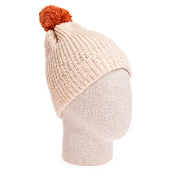 HelloBaby Unisex Ponponlu Bere Triko Ponpon Ekru Standart - Görsel 3