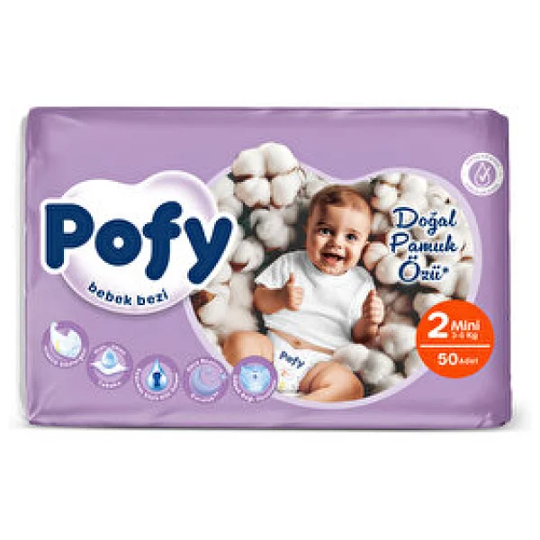 Pofy 2 Numara Mini 50'li Bebek Bezi - Görsel 3