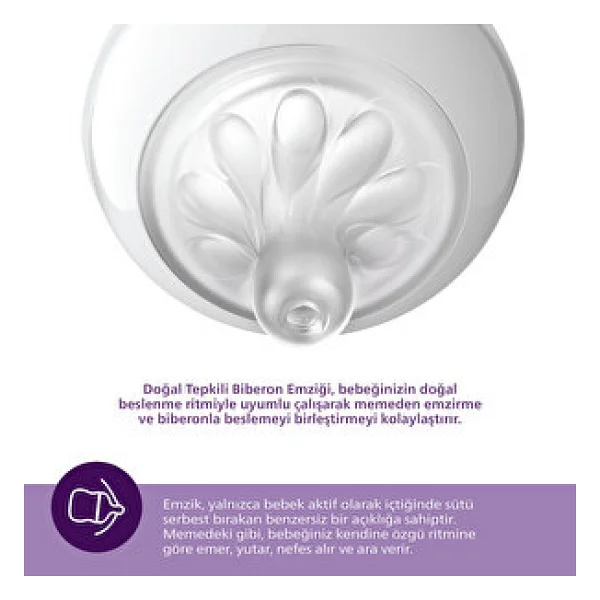 Philips Avent Scy961/02 Natural Response No:1 0 Ay+ 2'li Biberon Emziği - Görsel 6