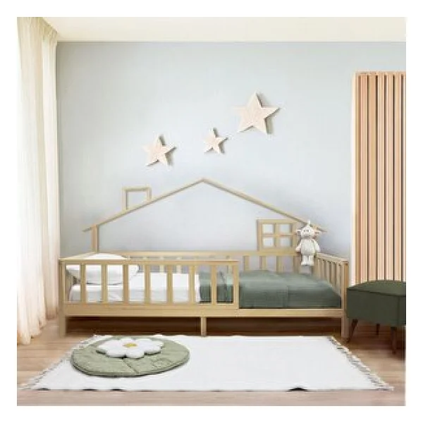 Baby Plus Arkası Çatılı 90x190 Cm Montessori Karyola - Görsel 5