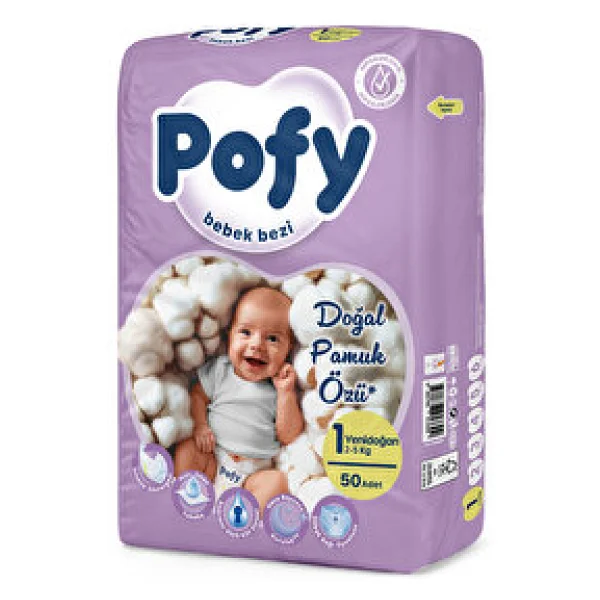 Pofy 1 Numara Yenidoğan 50'li Bebek Bezi - Görsel 2