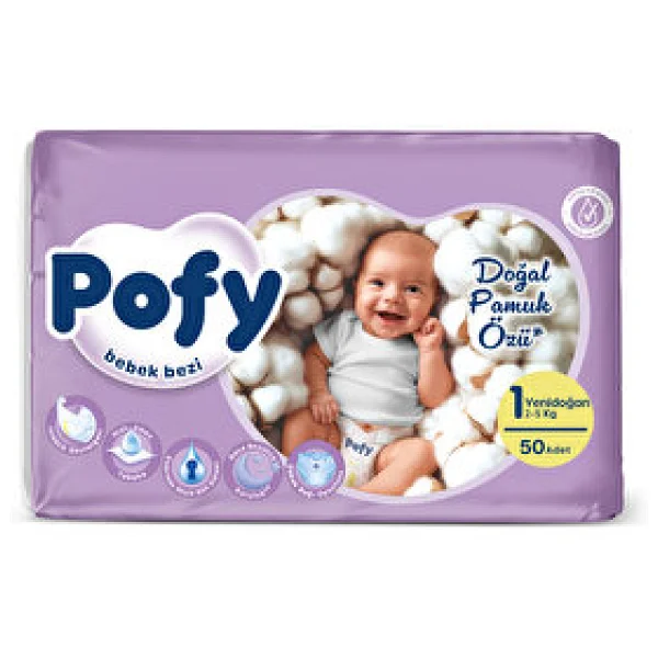 Pofy 1 Numara Yenidoğan 50'li Bebek Bezi - Görsel 3
