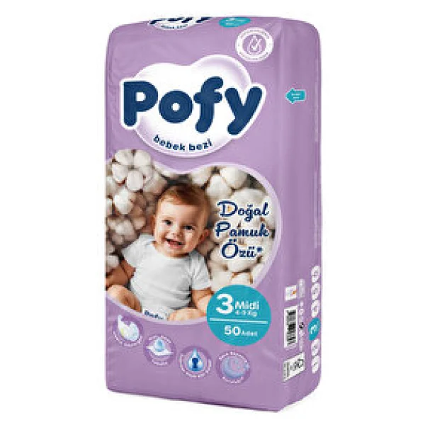 Pofy 3 Numara Midi 50'li Bebek Bezi - Görsel 2