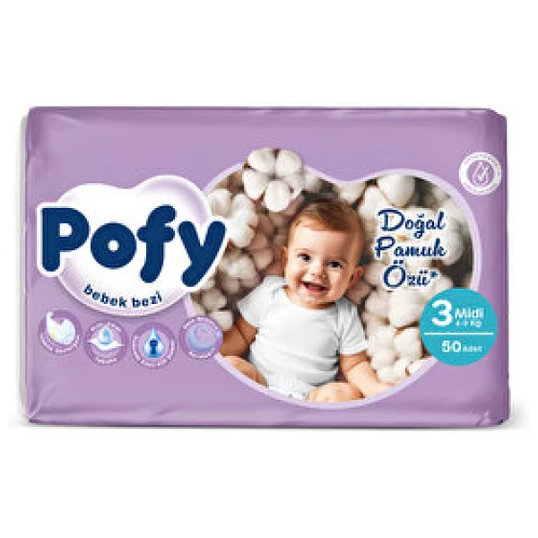 Pofy 3 Numara Midi 50'li Bebek Bezi - Görsel 3