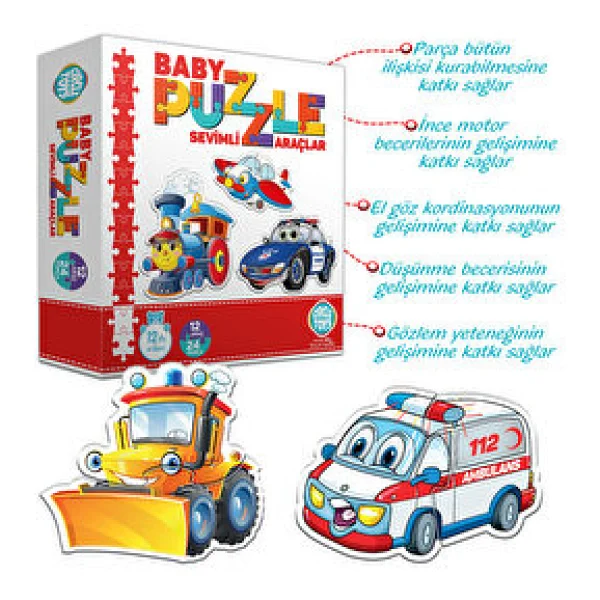 Circle Toys Baby Puzzle Sevimli Araçlar - Görsel 2