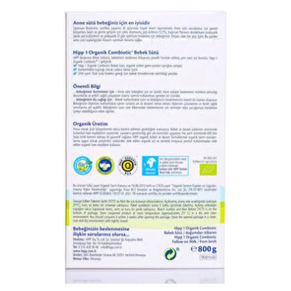 Hipp Organik Combiotic 1 Bebek Sütü 800 Gr - Görsel 6