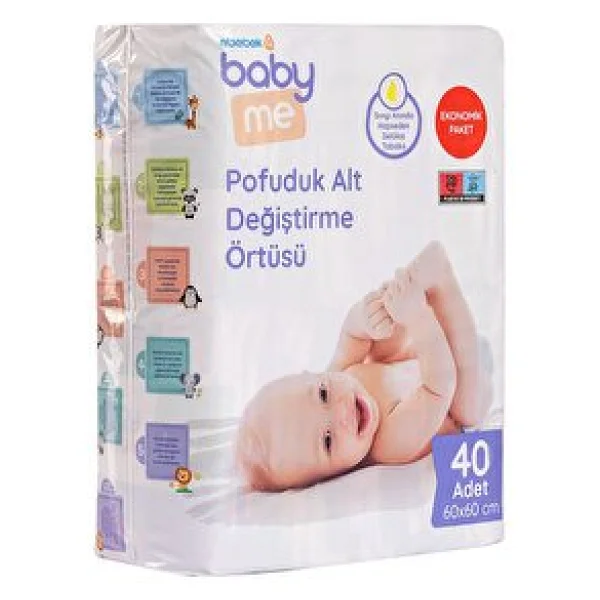 Baby&Me Pofuduk 60x60 Cm 40'lı Bebek Bakım Örtüsü - Görsel 2