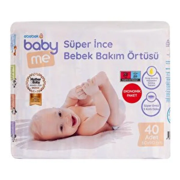 Baby&Me Süper İnce 60x90 Cm 40'lı Bebek Bakım Örtüsü - Görsel 4