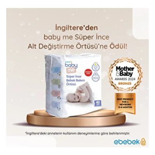Baby&Me Süper İnce 60x90 Cm 40'lı Bebek Bakım Örtüsü - Görsel 6