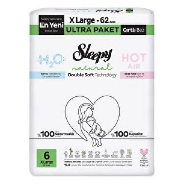 Sleepy Natural 6 Numara X Large 62'li Bebek Bezi - Görsel 2