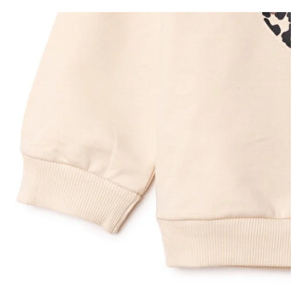 HelloBaby Kız Bebek Sweatshirt Kalp Baskılı Bisiklet Yaka Uzun Kol 9 - 12 Ay - Görsel 4