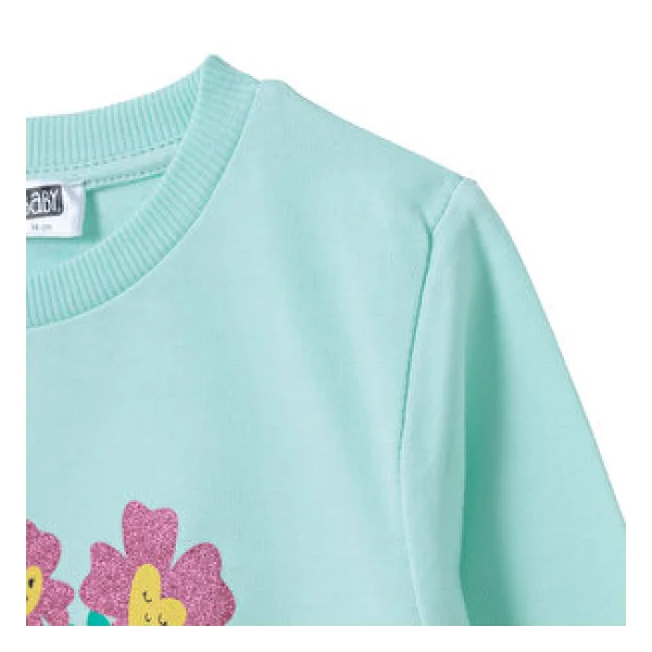 HelloBaby Kız Bebek Sweatshirt Çiçek Baskılı Bisiklet Yaka Uzun Kol 2 - 3 Yaş - Görsel 3